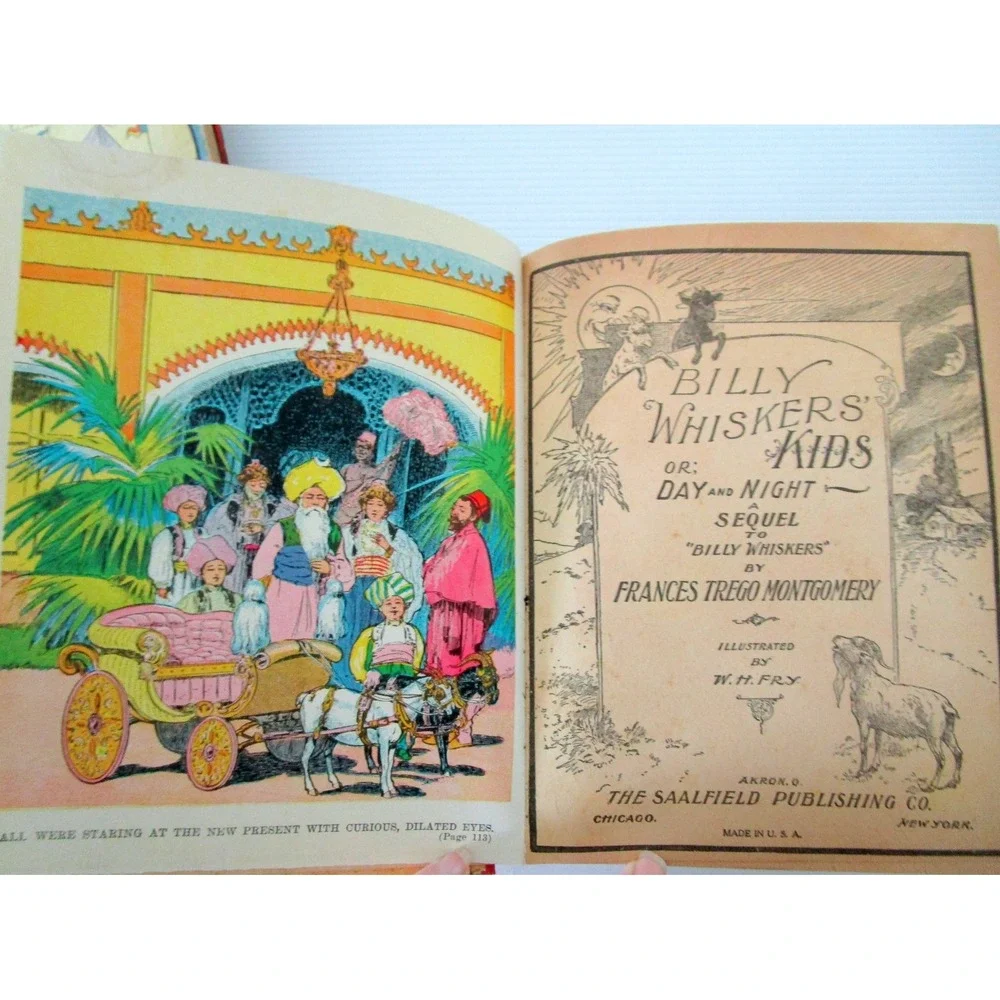 Billy Whiskers Series Lot of 4 Early Antiquarian Children's Books Goat Tourist